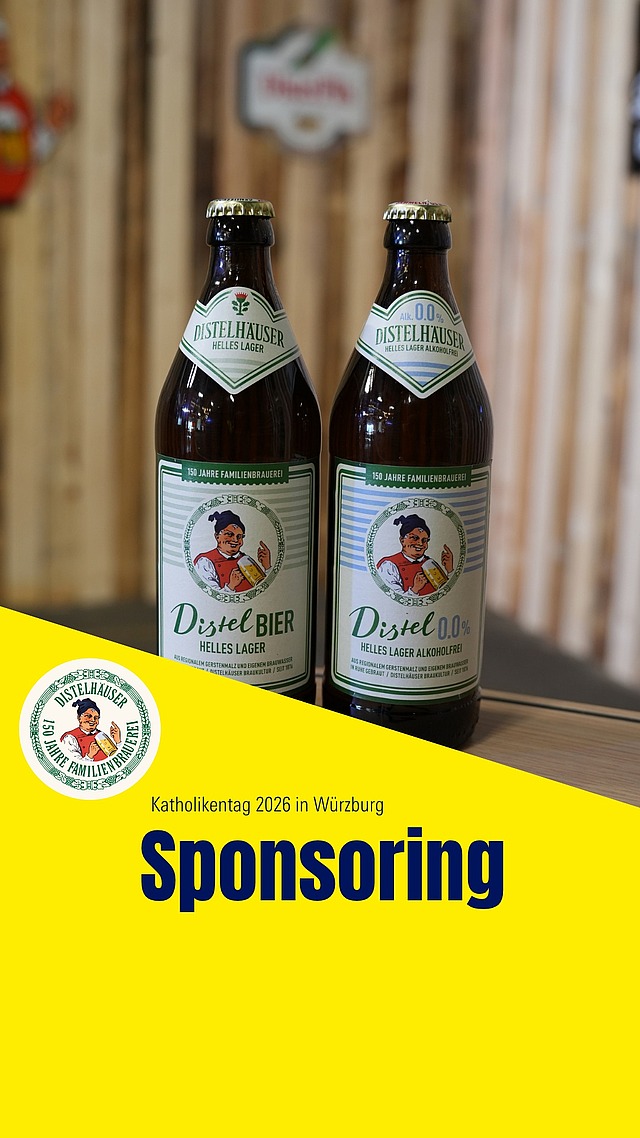 150 Jahre Brautradition und ein neues Bier dazu 🍻 
Unser Partner Distelhäuser bringt pünktlich zum Jubiläum ein ganz besonderes Bier raus: das Distel Bier Helles Lager. 

Frisch, spritzig und angenehm mild überzeugt das Helle Lager mit harmonischem Malz, einer feinen Süße und einer dezenten, blumigen Hopfennote. Gebraut im Slow Brewing Verfahren und ganze sechs Wochen gereift. 

Und das Beste: Ihr könnt es beim Katholikentag direkt probieren! 
Schaut am unteren Markt und dem Residenzplatz/ Hofstraße nach Ausschankwägen! 

Gibt’s übrigens auch alkoholfrei (0,0 %). 

#Distelhäuser #Bierliebe #Katholikentag #würzburg #katholikentag2026