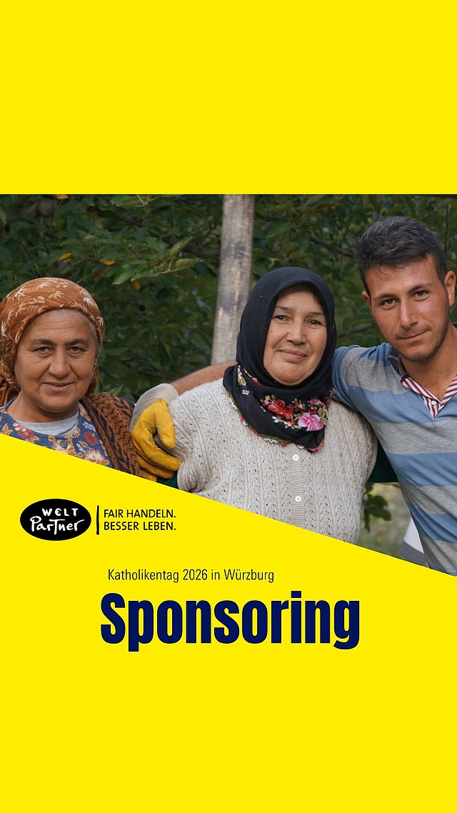 🌍 Genuss mit Verantwortung
Der Katholikentag 2026 wird auch von WeltPartner als Förderer unterstützt.
WeltPartner steht für fairen Handel, nachhaltige Partnerschaften und die Stärkung kleinbäuerlicher Strukturen weltweit.

Mit Bio-Nussriegeln und feinen Tartufo-Schokoladentrüffeln bringt das Unternehmen fairen Genuss nach Würzburg. Ein perfekter Snack für zwischendurch!
So verbindet sich beim Katholikentag bewusster Konsum mit globaler Verantwortung.
 
Vielen Dank für die Unterstützung!
#Katholikentag2026 #WeltPartner #FairHandel #EineWelt #Nachhaltigkeit