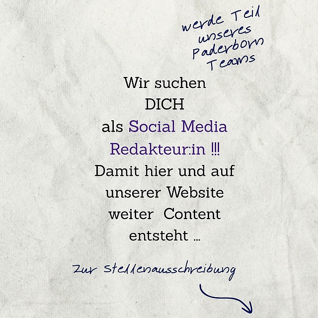 Bewirb dich oder teile es anderen mit!

Wir freuen uns auf deine Bewerbung!