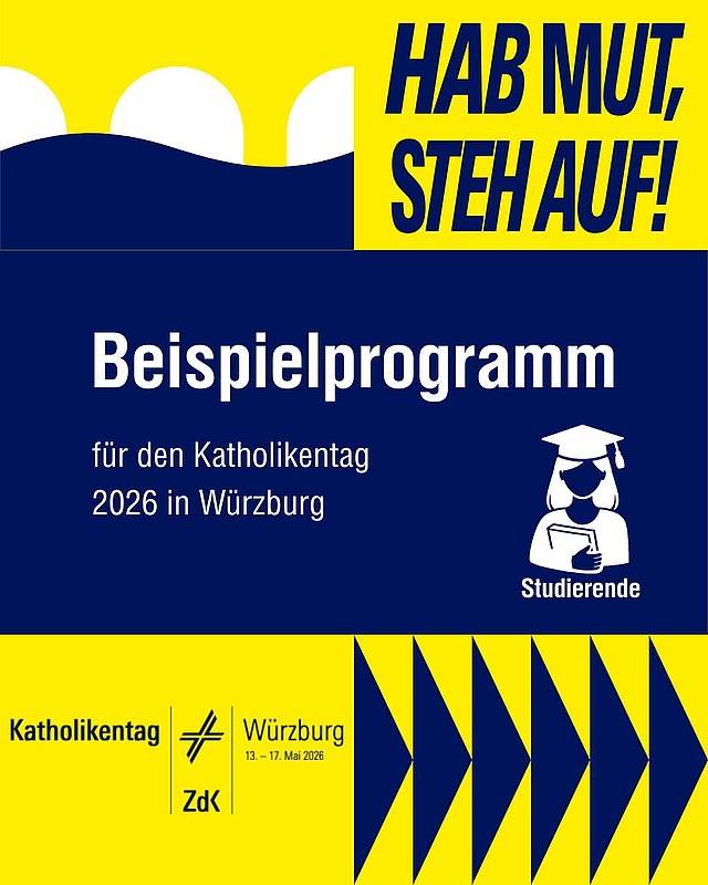 Beispielprogramm auf dem Katholikentag - für Studierende! 🎓 🧑‍🎓

Stell dir dein eigenes Programm zusammen und wähle aus über 900 Veranstaltungen!
Wo? katholikentag.de/programm oder in der App (Name: Katholikentag)

Wie? Nutze den vierstelligen Webcode um über die Suche in der App oder im Web, um einen Programmpunkt zu finden und zu teilen

#katholikentag #würzburg #katholikentag2026 #programm