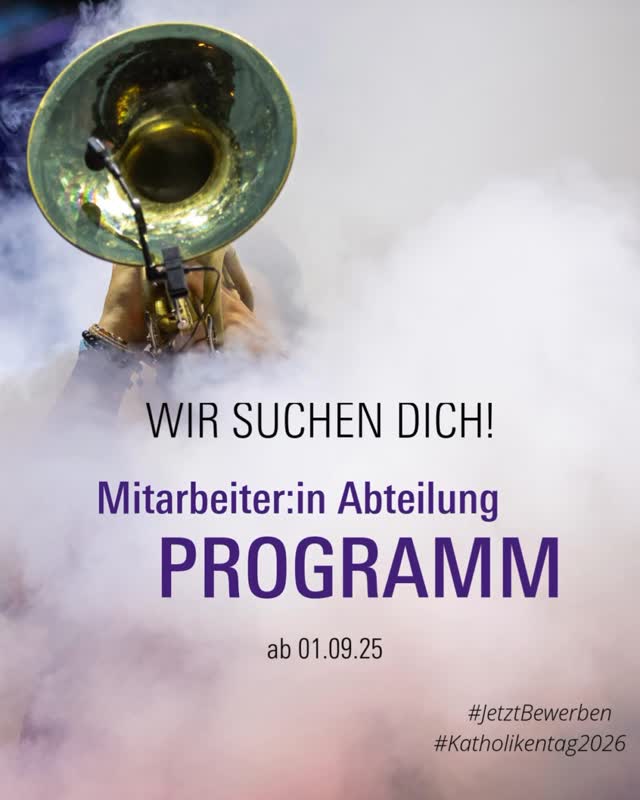 Werde ein Teil vom Herzstück, von eines der größten katholischen Events in Deutschland!
Bei uns gibts viel mehr als nur gutes Gehalt: Sondern auch ein junges, dynamisches Team aus 40 Mitarbeitenden, flexible Arbeitszeiten, teilweise mobiles Arbeiten und vieles mehr.*
 
🌟 Deine Mission:
- dein Schwerpunkt wird sein: Veranstaltungen für verschiedene Generationen und Lebenssituationen
- Mitarbeit in der Programmentwicklung
- Koordination der Veranstaltungsplanung und -durchführung
- und vieles mehr..
 
*wir haben sogar eine Dachterrasse
Neugierig geworden? Dann bewirb dich direkt unter: www.katholikentag.de/jobs
Das Team des 104. Deutschen Katholikentags Würzburg kann es kaum erwarten, dich zu begrüßen! 🚀
 
#Katholikentag2026 #Würzburg #JoinOurTeam